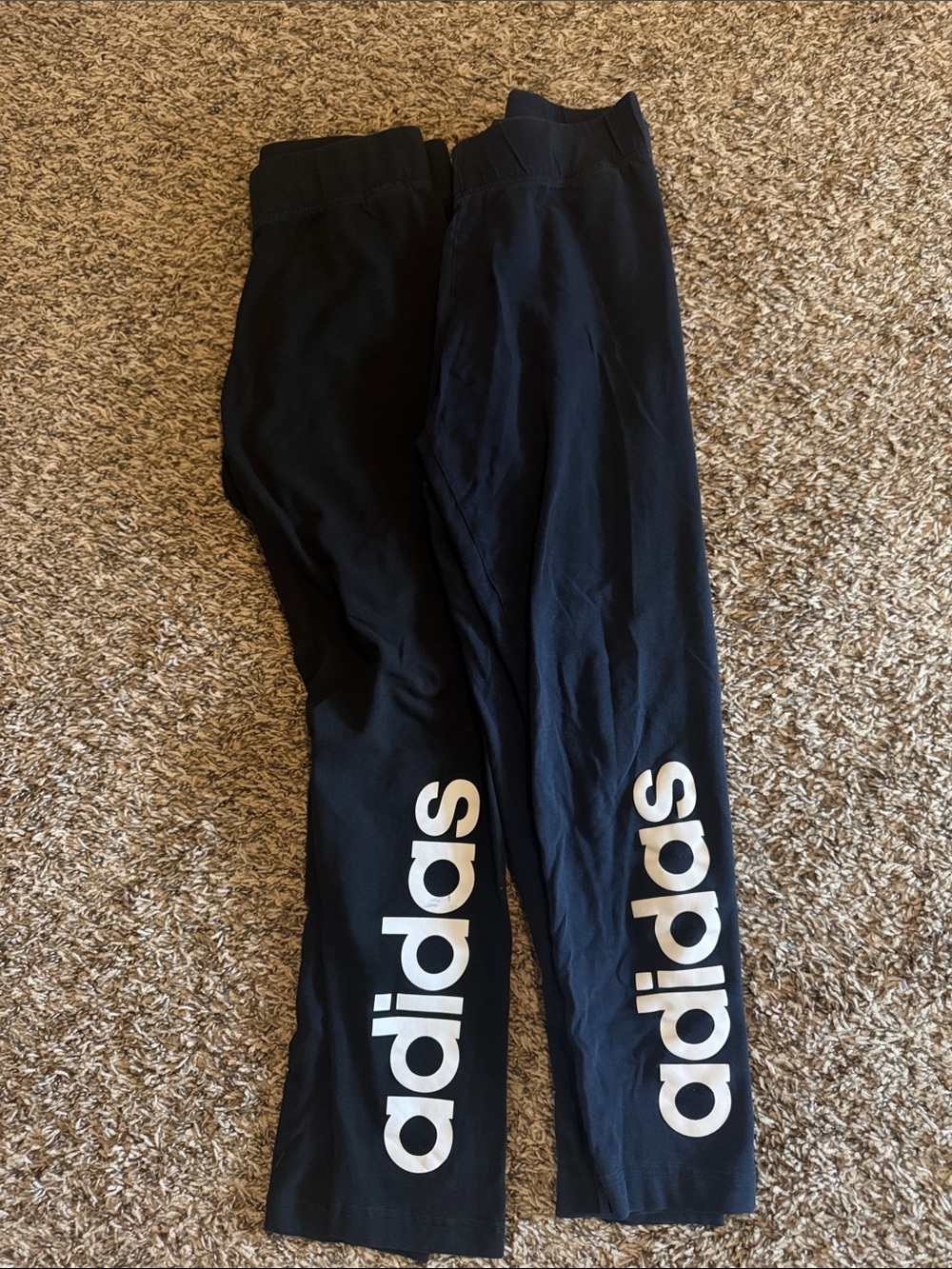 Lot of 2 adidas Black Leggings with White Logo — women’s